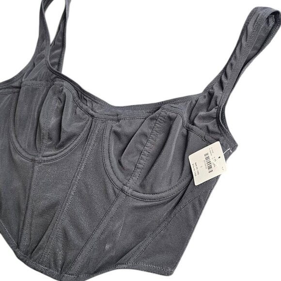 Anthropologie Womens Mesh Sheer Corset Top, Hook & Eye, Cropped, Black, S, NWT - Picture 7 of 7